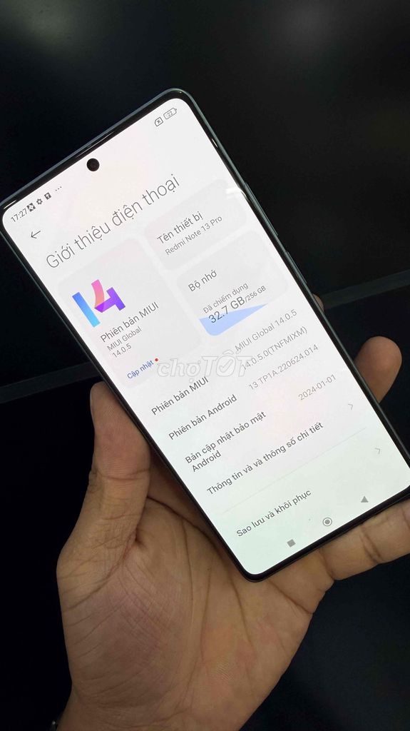 Xiaomi Redmi Note 13 Pro 256GB Xanh. Mua bán Điện thoại tại Quận Bình Thạnh Tp Hồ Chí Minh được đăng bởi Phan Luận hình 1