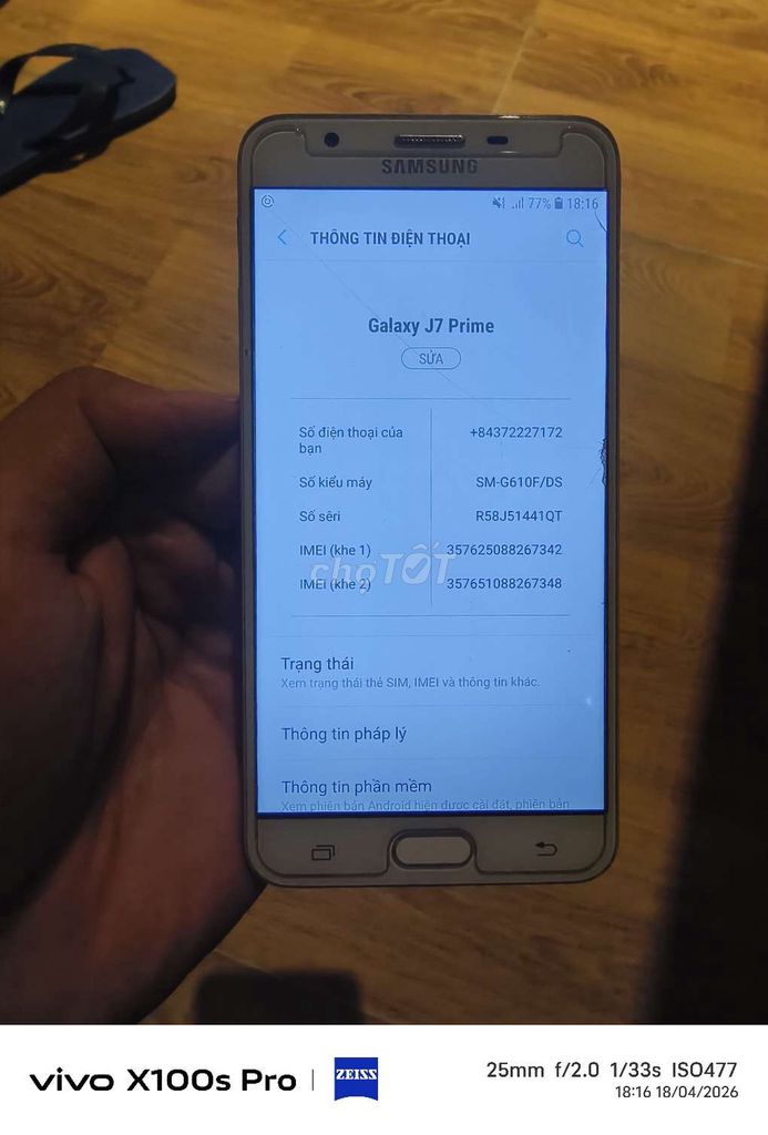 Samsung Galaxy J7 Prime 32GB Vàng. Mua bán Điện thoại tại Huyện Bình Chánh Tp Hồ Chí Minh được đăng bởi Nguyễn Thị Thu Trinh hình 1