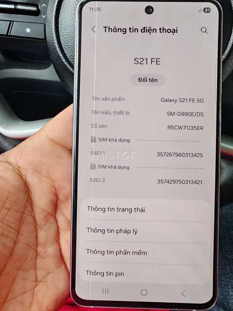 Samsung S21 FE Tím màn hình Sọc. Mua bán Điện thoại tại Quận Bình Tân Tp Hồ Chí Minh được đăng bởi trần minh thuận hình 1