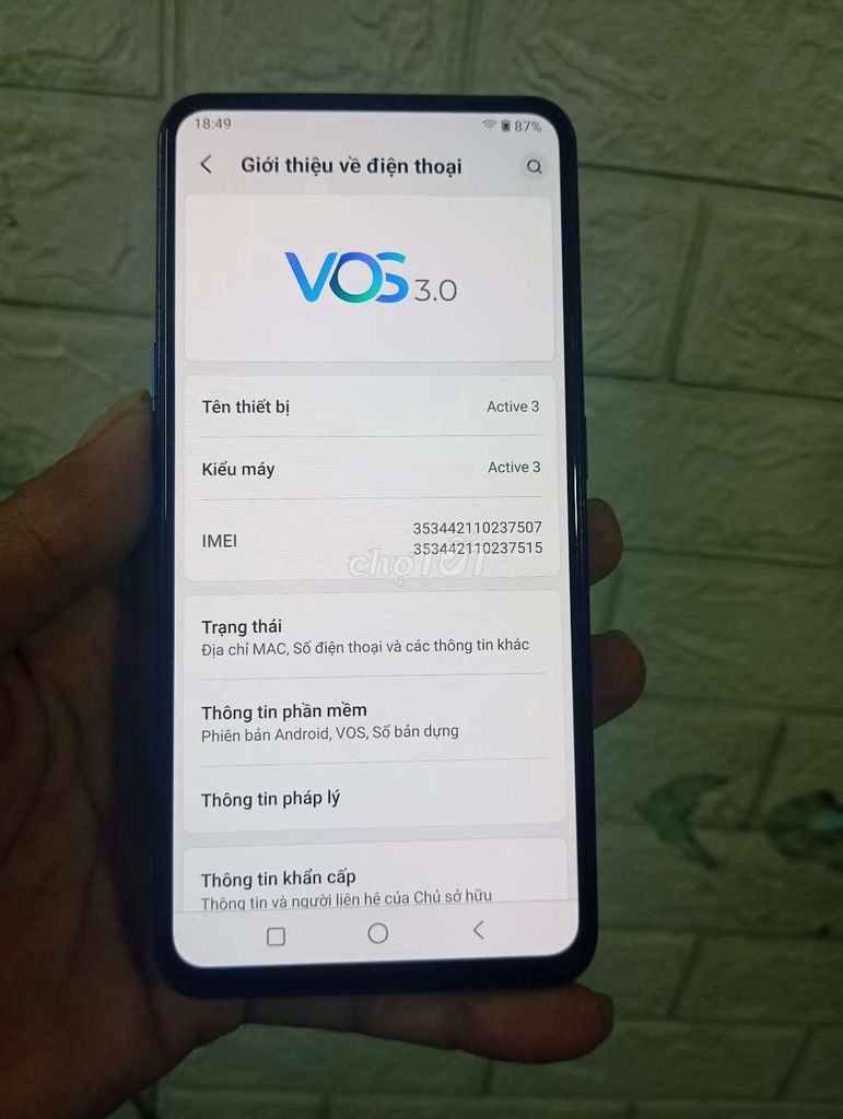 Vsmart Active 3 64GB Xanh. Mua bán Điện thoại tại Quận 12 Tp Hồ Chí Minh được đăng bởi Lý Thanh hieu hình 1