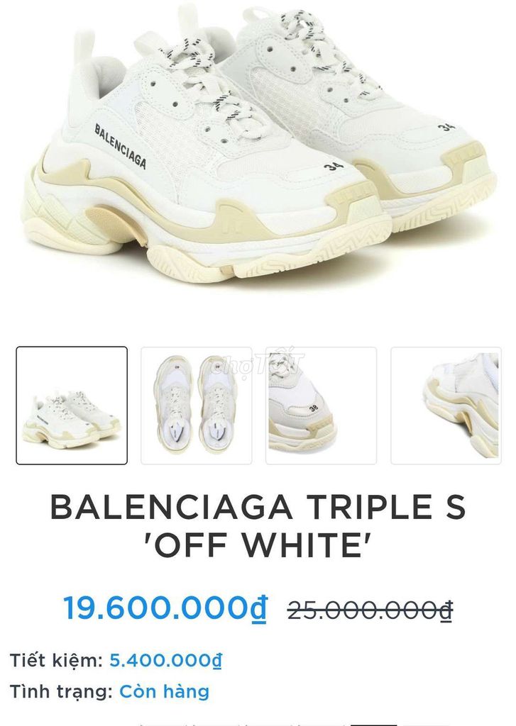 Giày thể thao Balenciaga Triple S có hư tổn,sip xa. Mua bán Giày dép tại Quận Ninh Kiều Cần Thơ được đăng bởi Shop Tứ Quí hình 1