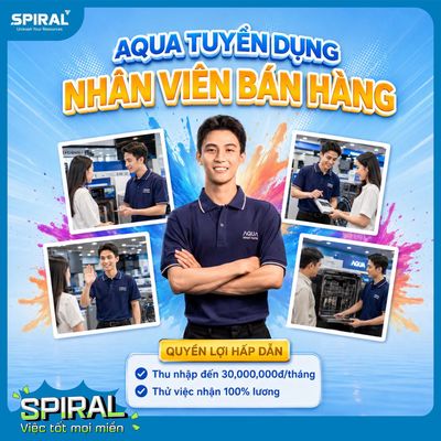 AQUA-TUYỂN NHÂN VIÊN BÁN HÀNG TP.PHỦ LÝ (HÀ NAM)
