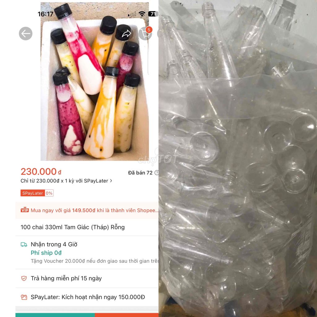 Thanh Lý Ly nhựa Túi nhựa & Chai nhựa trà sữa. Mua bán Dụng cụ nhà bếp tại Quận 1 Tp Hồ Chí Minh được đăng bởi PHƯƠNG hình 1