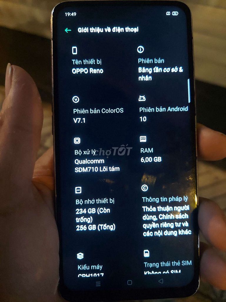 Oppo reno chính hãng 256gb mạnh