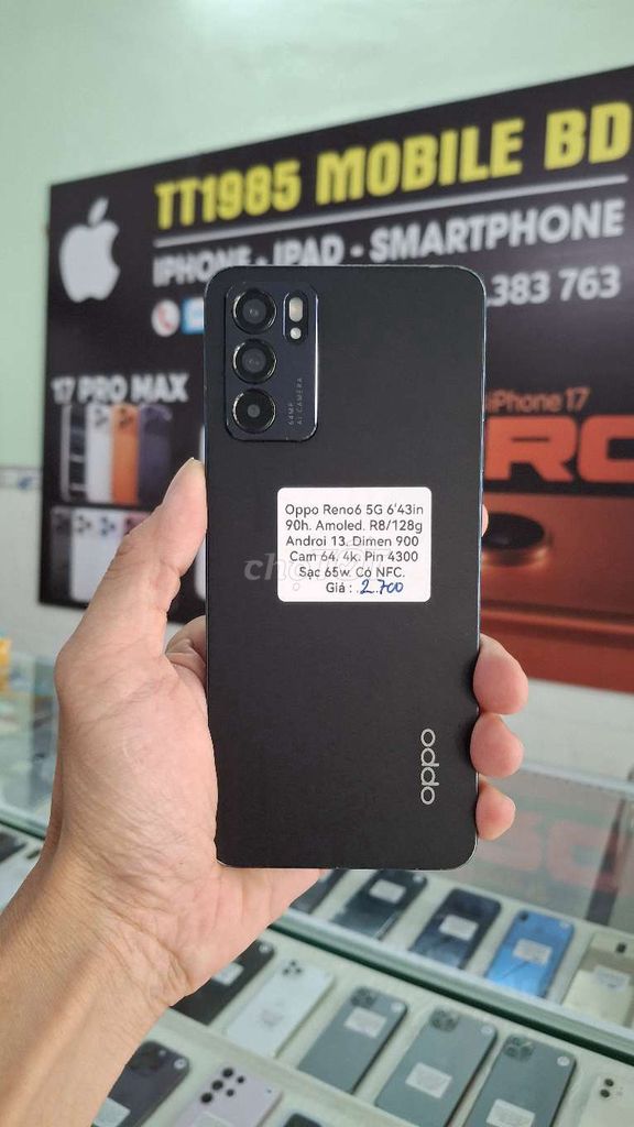 Oppo Reno6 5G 128GB Đen. Mua bán Điện thoại tại Thành phố Thủ Dầu Một Bình Dương được đăng bởi TTMobileBD hình 1