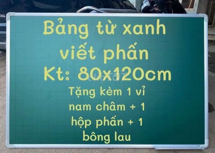 Bảng từ xanh hàn quốc kẻ ô mờ 5x5cm. KT 80x120cm