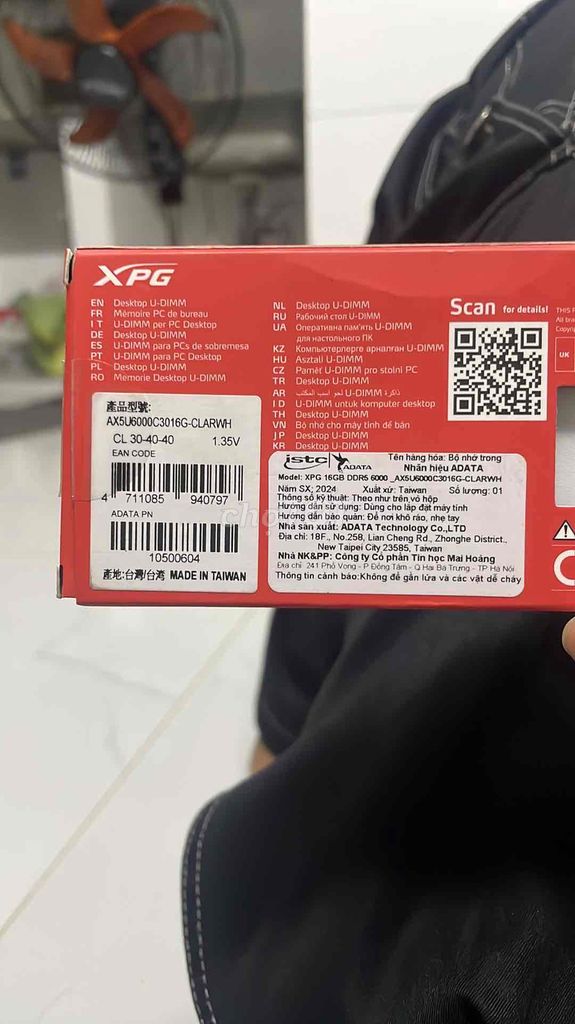 XPG 16GB DDR5 6000 màu trắng, chưa sử dụng lần nào