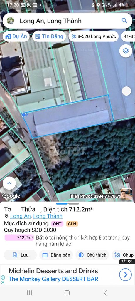 kho 712m Sau Lưng UBND xã Long An Long Thành  Cần Bán Gấp