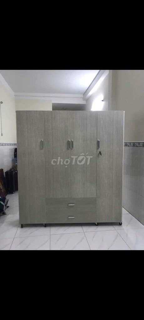 TỦ NHỰA ĐÀI LOAN 4 CÁNH MÀU VÂN GỖ SỒI. Mua bán Tủ, kệ gia đình tại Huyện Hóc Môn Tp Hồ Chí Minh được đăng bởi Tủ nhựa đài loan hoàng quân hình 1