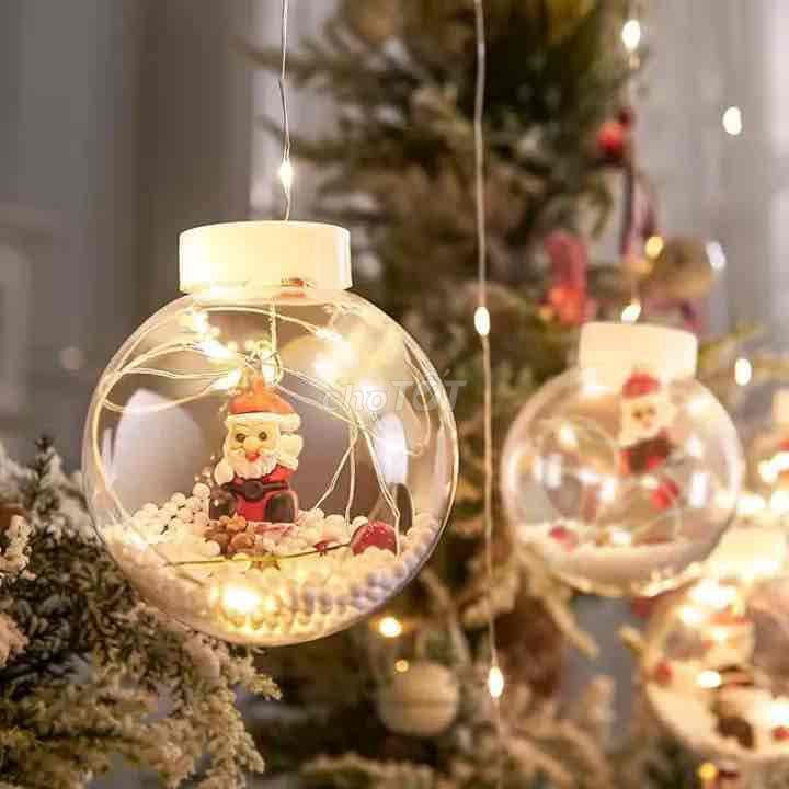 Đèn mành cầu trang trí Noel as vàng nháy 7 chế độ