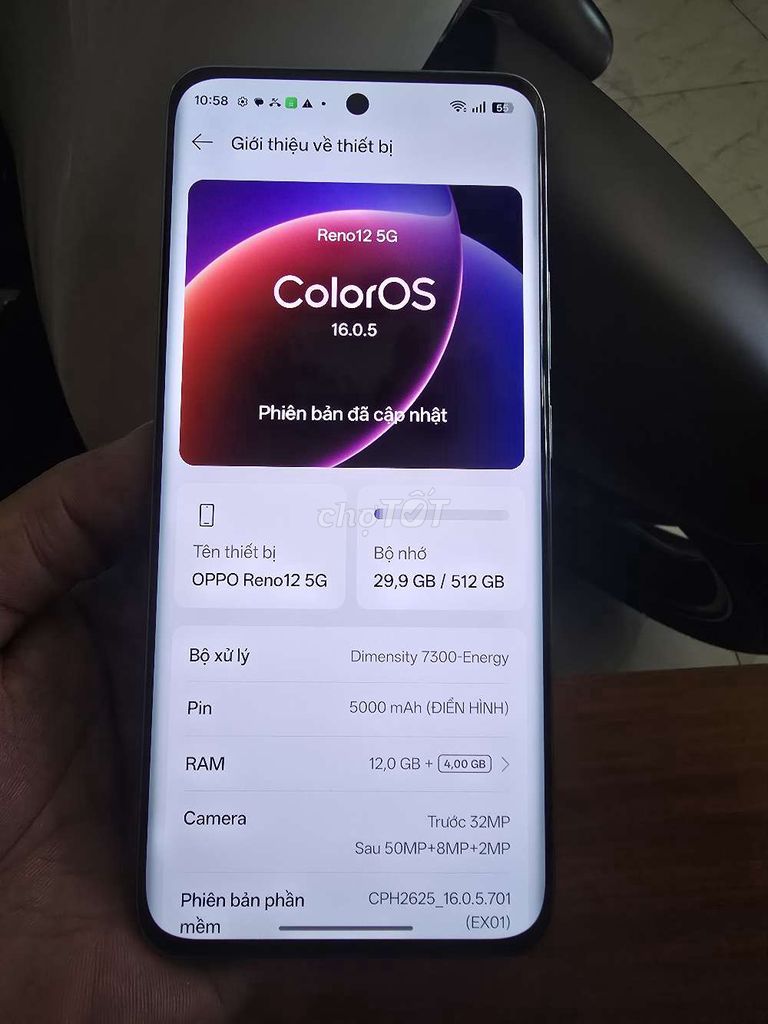 Oppo Reno 12 5G 12/512GB,máy zin đẹp như mới. Mua bán Điện thoại tại Huyện Hóc Môn Tp Hồ Chí Minh được đăng bởi           CẦM ĐỒ TÍN PHÁT hình 1