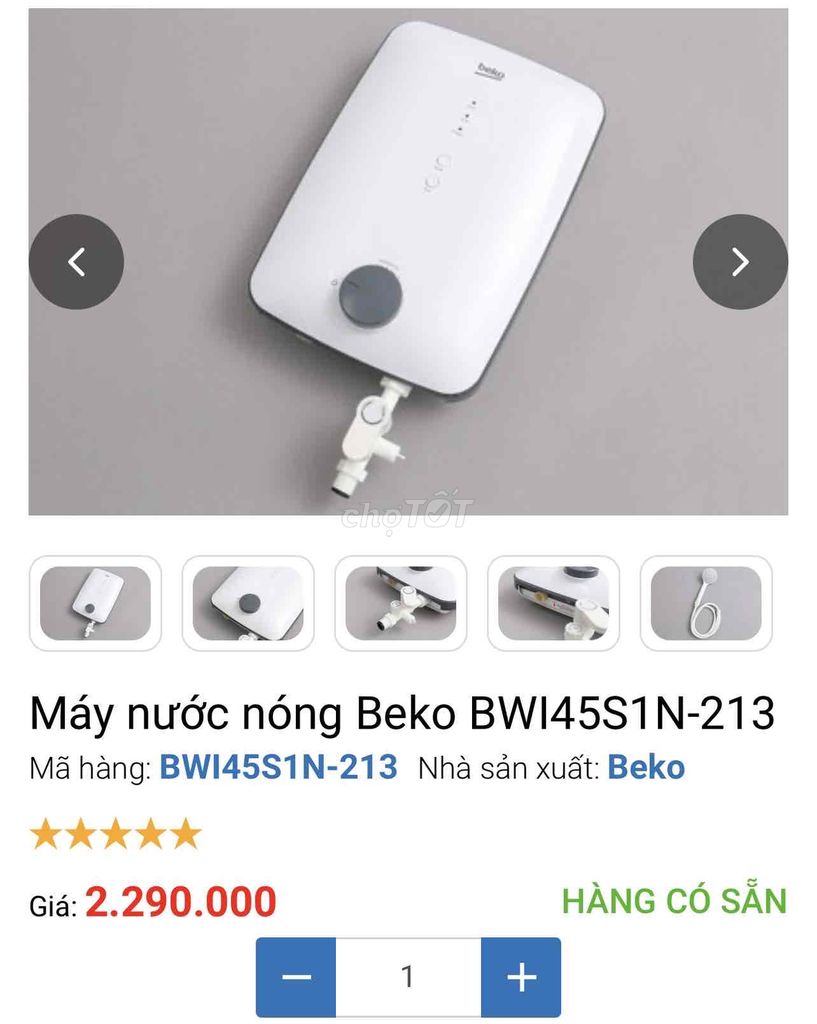 máy nước nóng kèm vòi sen mới