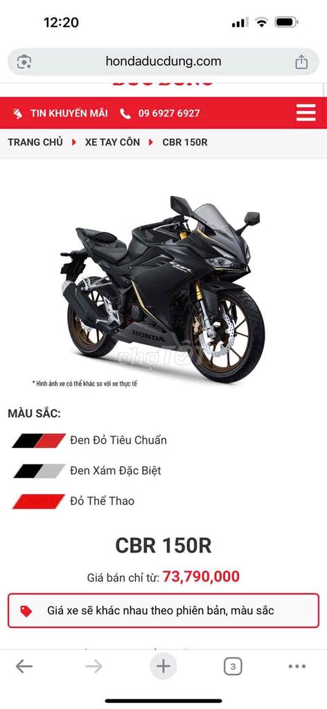 Bán xe Honda CBR mới đi dc 1080km. Mua bán Xe máy tại Huyện Yên Dũng Bắc Giang được đăng bởi Hường hình 6