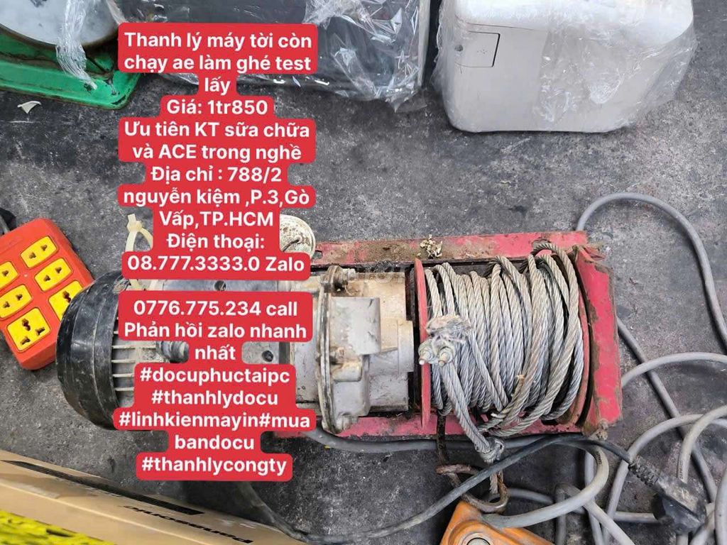 Bán thợ Máy tời Đỏ Kim loại Đã qua sử dụng. Mua bán Đồ chuyên dụng, Giống nuôi trồng tại Quận Gò Vấp Tp Hồ Chí Minh được đăng bởi vann nk hình 1