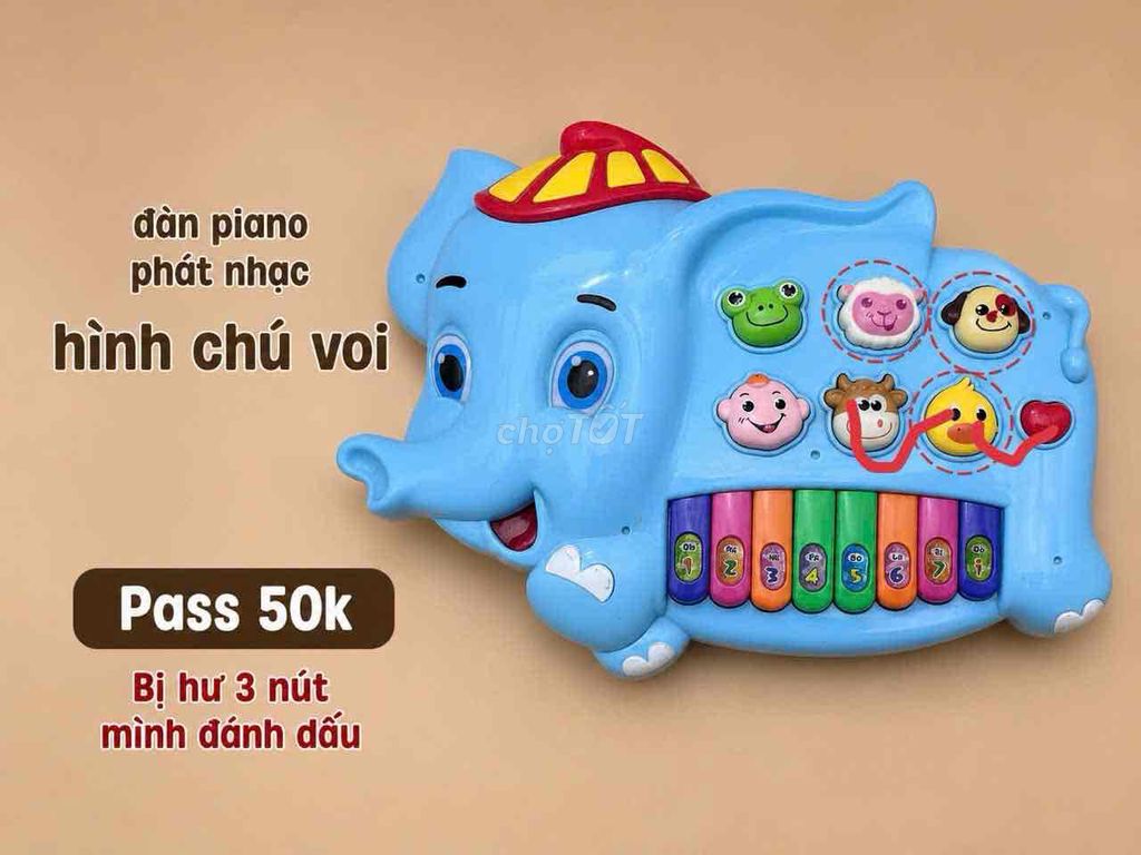 Đàn piano đồ chơi COSY Toys hình chú voi