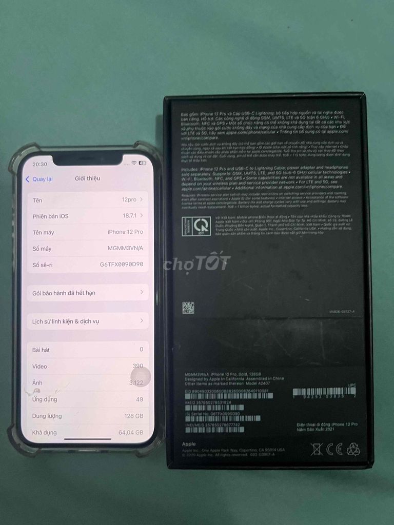 Apple iPhone 12 Pro 128GB Vàng VN/A. Mua bán Điện thoại tại Thành phố Vĩnh Yên Vĩnh Phúc được đăng bởi Đức Tôn hình 1