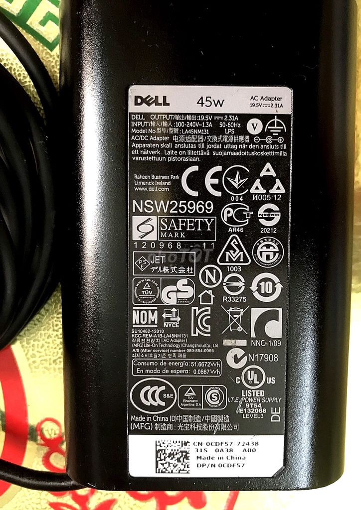 Sạc laptop Dell 45W Đen mới đẹp. Mua bán Phụ kiện (Màn hình, Chuột...) tại Quận Phú Nhuận Tp Hồ Chí Minh được đăng bởi hòa lê 5 hình 1