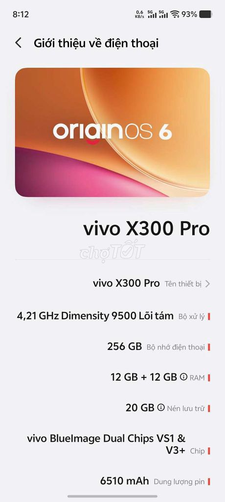 Vivo X300 Pro 256GB Xám. Mua bán Điện thoại tại Thành phố Thủ Đức Tp Hồ Chí Minh được đăng bởi Ba Khía hình 1