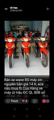 Xe wave rs ĐK 07 máy zin giá 15 tr. Mua bán Xe máy tại Huyện Chợ Mới An Giang được đăng bởi C H Xe Máy  ÚT HẬU Bán trả góp