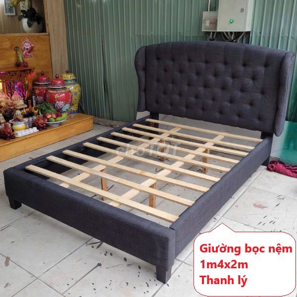 Giường bọc nệm Vải Xám 1m4x2m Hiện đại thanh lý. Mua bán Giường, chăn ga gối nệm tại Thành phố Thủ Đức Tp Hồ Chí Minh được đăng bởi PHÚ NHÀN NỘI THẤT THANH LÝ SÀI GÒN hình 1