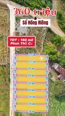 360tr sở hữu sổ riêng thổ cư Xuân Lộc, Đồng Nai. Sát núi Chứa Chan