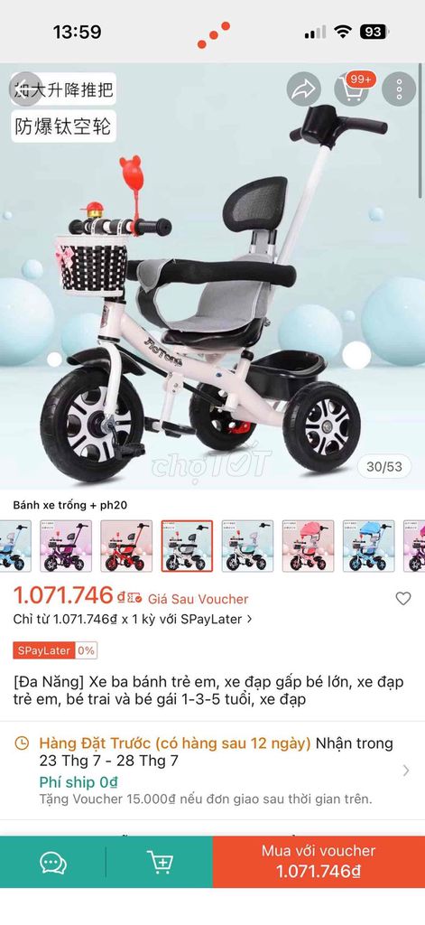Xe 3 bánh Trắng 1-5 tuổi có tay đẩy. Mua bán Mẹ và bé tại Huyện Bình Chánh Tp Hồ Chí Minh được đăng bởi Na hình 1