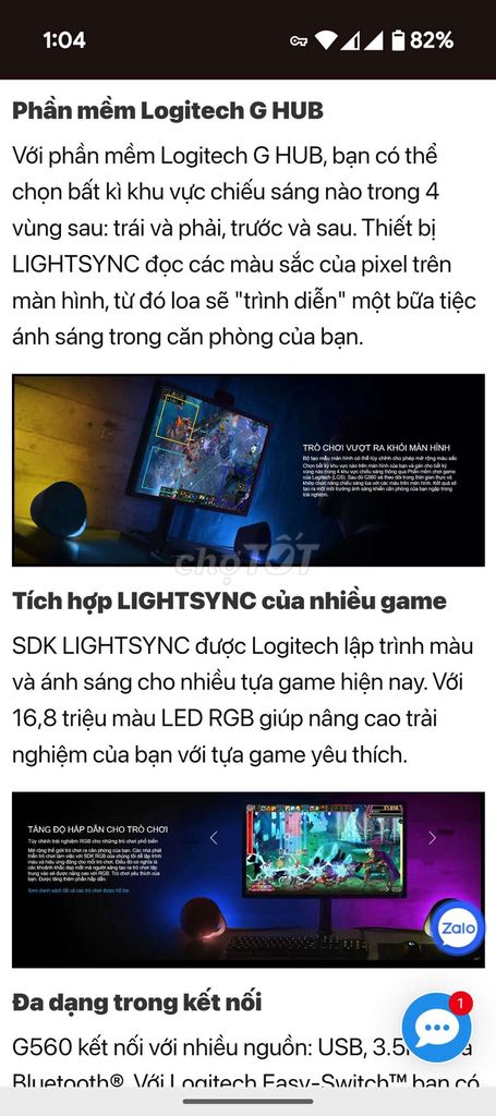 Loa Logitech G560 Gaming NHƯ MỚI - FULLBOX