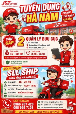 J&T EXPRESS HÀ NAM TUYỂN DỤNG GẤP