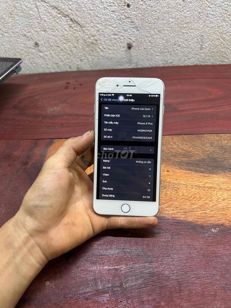Em bán con 8plus 64gb qte mvt màn zin. Mua bán Điện thoại tại Huyện Định Quán Đồng Nai được đăng bởi duy Quang  hình 1