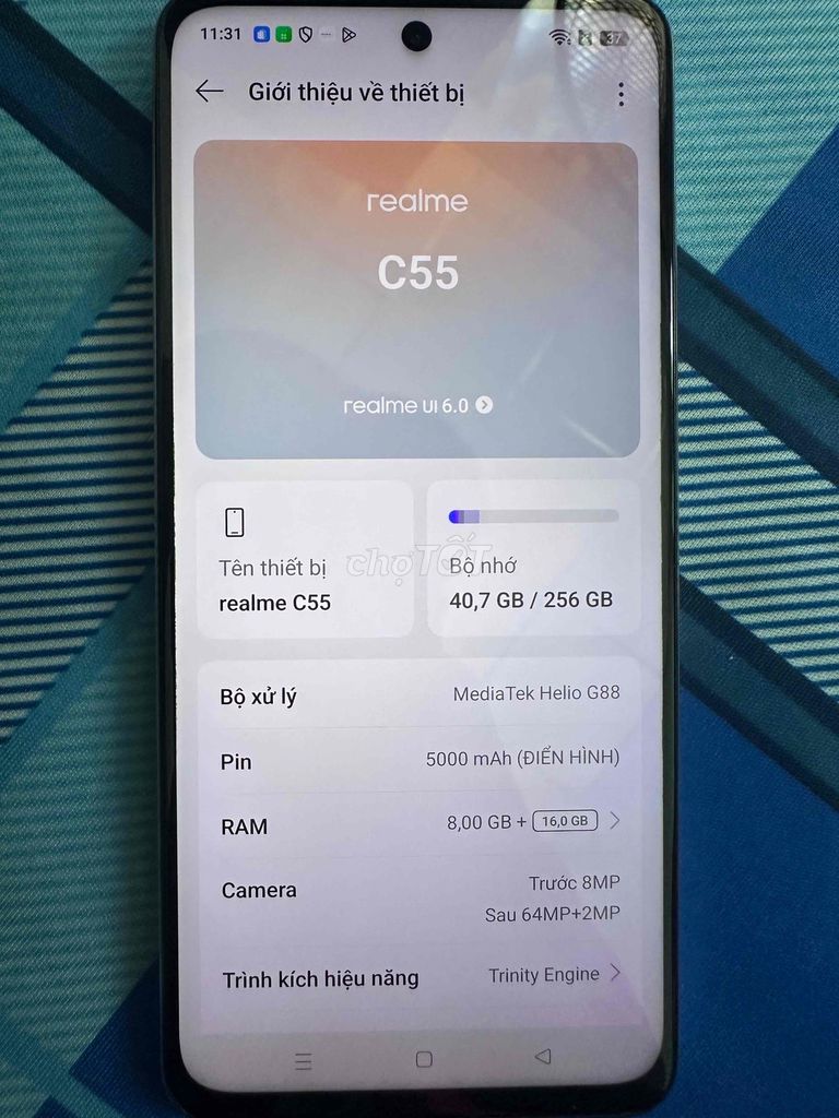 Realme C55 8GB/256GB Đã qua sử dụng. Mua bán Điện thoại tại Huyện Đức Hòa Long An được đăng bởi Huỳnh Lê Nghĩa Bình  hình 1
