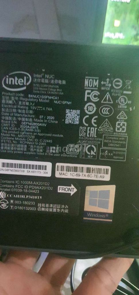 Intel NUC BXNUCI5FNH i5-10210U 8GB/256GB Đen. Mua bán Máy tính để bàn tại Thị xã Duy Tiên Hà Nam được đăng bởi Nguyên Vũ hình 1