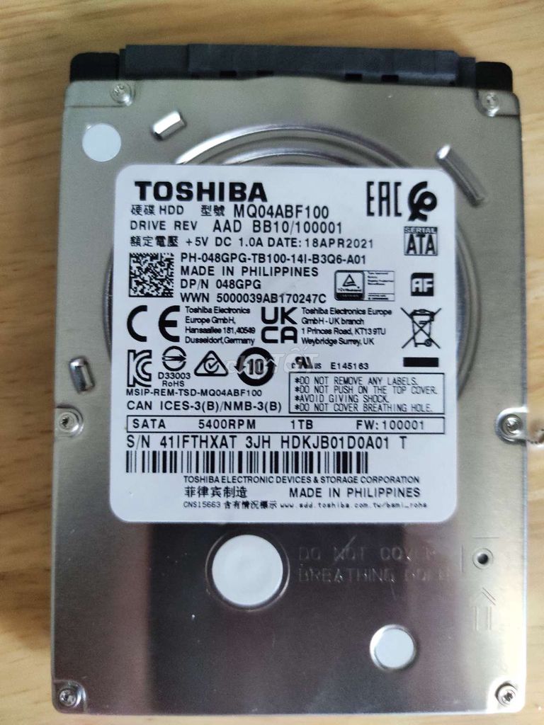 Ổ cứng HDD Toshiba MQ04ABF100 1TB. Mua bán Linh kiện (RAM, Card...) tại Quận 11 Tp Hồ Chí Minh được đăng bởi AVirtue Lice hình 1