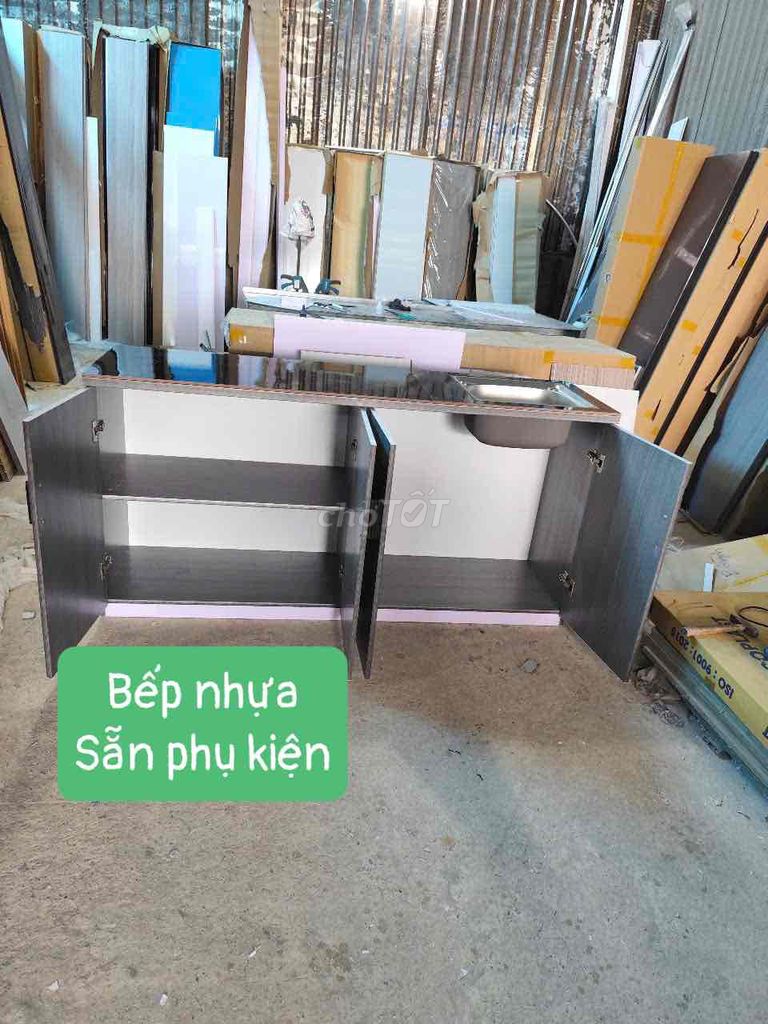 Tủ Bếp Nhựa bồn đơn kt 160cm #miễn ship