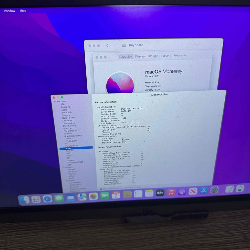 imam Macbook Pro M1 2020  13” 8/256 bể màn. Mua bán Laptop tại Quận 3 Tp Hồ Chí Minh được đăng bởi Phúc Nguyễn hình 1
