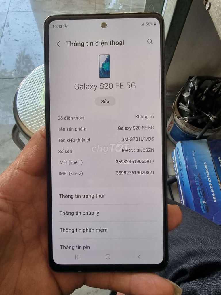 Samsung Galaxy S20 FE 5G 128GB Đen 99%. Mua bán Điện thoại tại Thành phố Biên Hòa Đồng Nai được đăng bởi anh chị Em thiện chí gọi điện không tiếp tin nhắn thông cảm hình 1