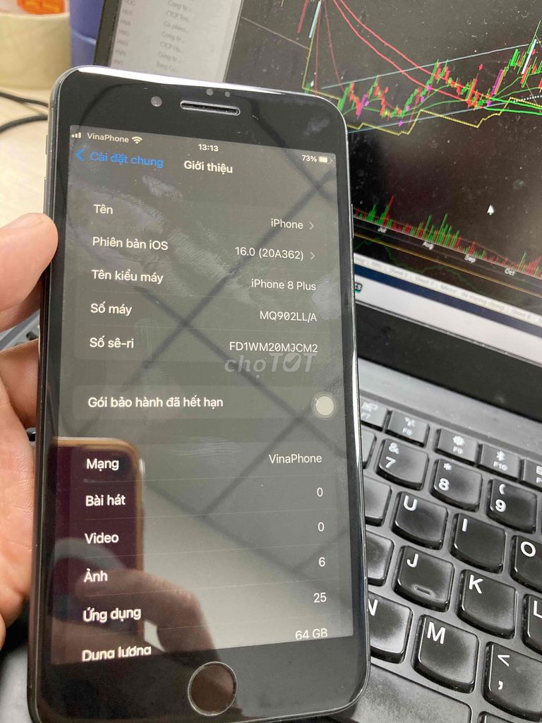 iPhone 8 Plus 64GB QTe đẹp, vân nhạy, ios 16.0,. Mua bán Điện thoại tại Quận Cầu Giấy Hà Nội được đăng bởi Tên chưa cung cấp hình 1