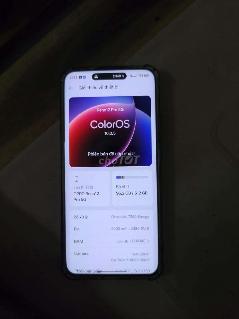 OPPO Reno12 Pro 5G 512GB Tím. Mua bán Điện thoại tại Quận Tân Phú Tp Hồ Chí Minh được đăng bởi Thiệp Nam Chính hình 1