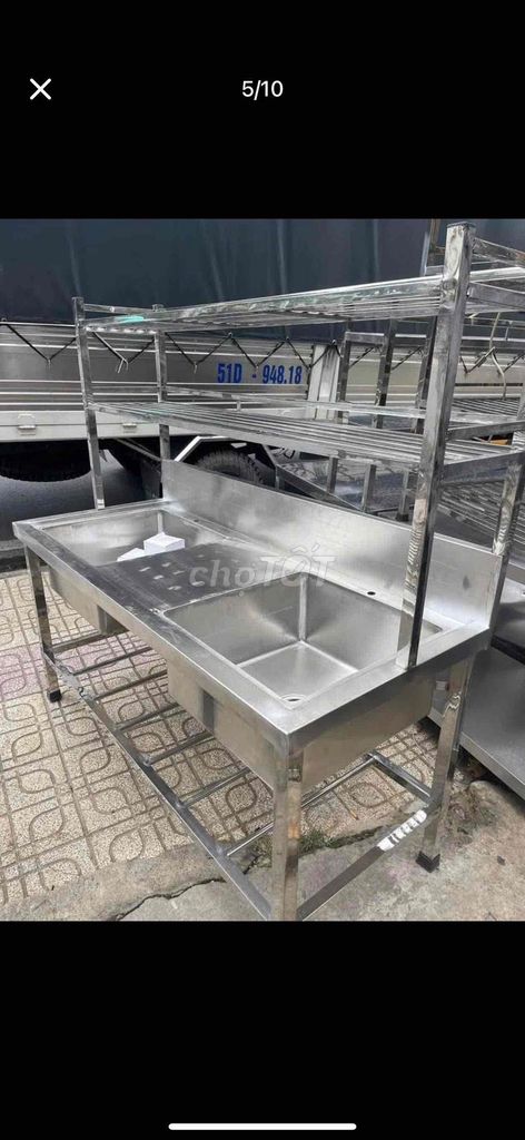 Bồn rửa đôi chờ kệ công nghiệp. Mua bán Tủ, kệ gia đình tại Quận Tân Bình Tp Hồ Chí Minh được đăng bởi ĐỒ DÙNG MỞ QUÁN 247 hình 1