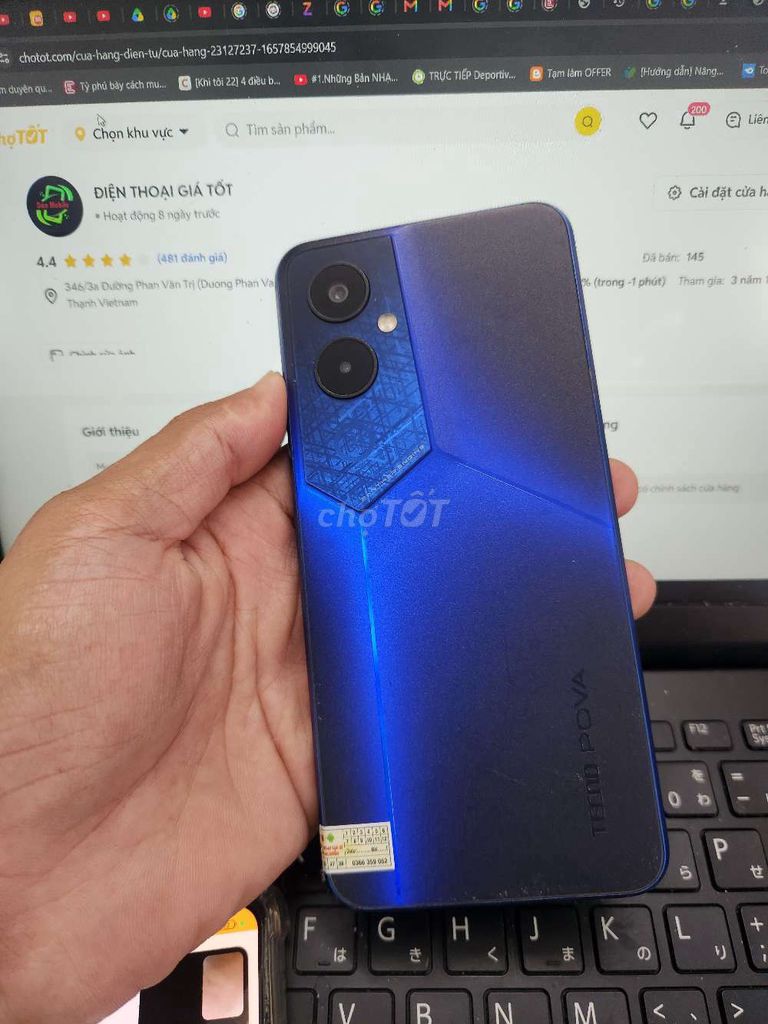 TECNO POVA 4 PRO 8GB.128GB PIN 6000 HELIO G99 MƯỢT. Mua bán Điện thoại tại Quận Bình Thạnh Tp Hồ Chí Minh được đăng bởi Dân Mobile hình 1