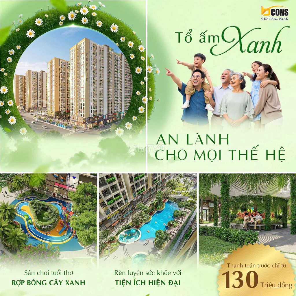CHỈ 120 TRIỆU – BẮT ĐẦU SỞ HỮU CĂN HỘ BCOS CENTRAL PARK TẠI BIÊN HÒA