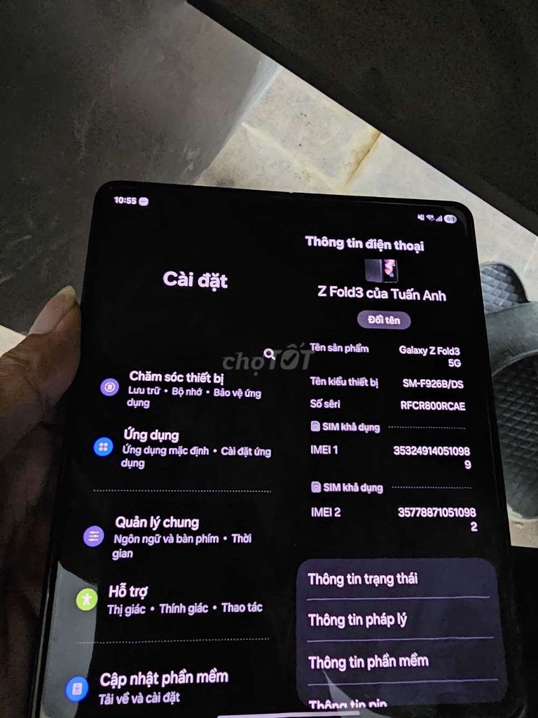 Samsung Galaxy Z Fold3 5G 256GB Đen. Mua bán Điện thoại tại Quận Hoàng Mai Hà Nội được đăng bởi Nguyễn Tuấn Anh hình 1