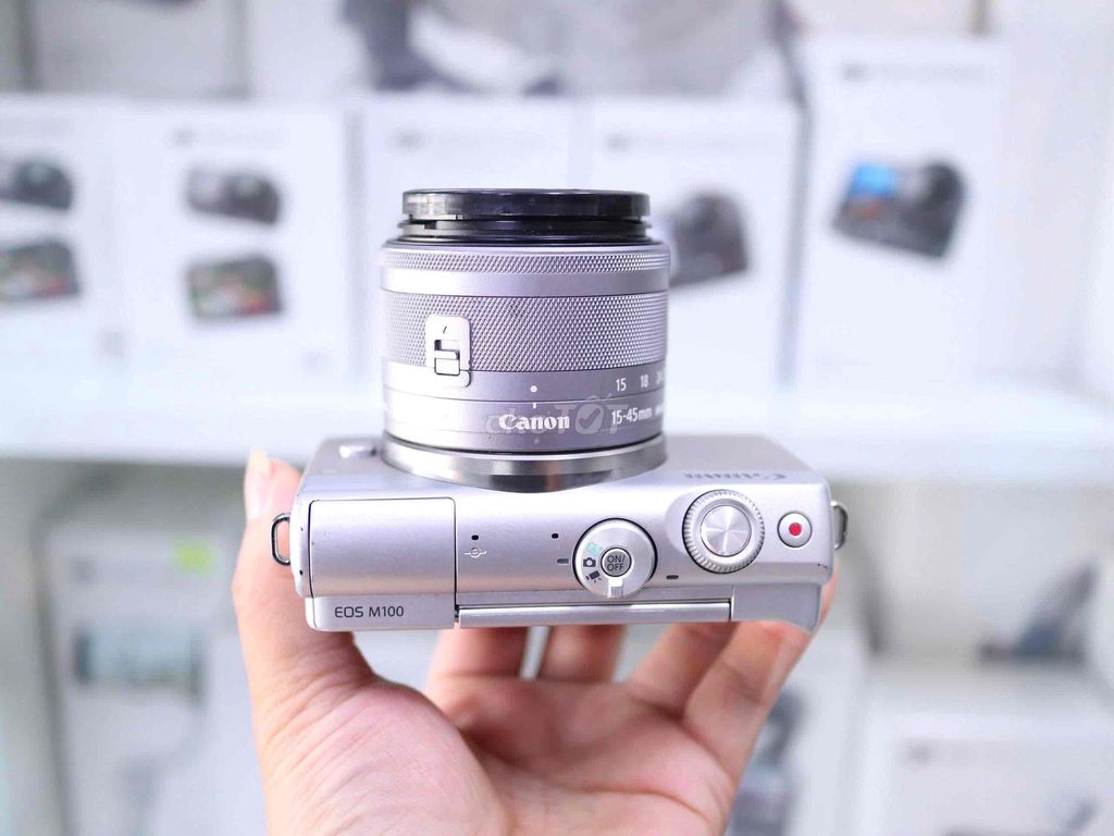 Máy ảnh Canon M100 +lens 15-45stm. Mua bán Máy ảnh, Máy quay tại Thành phố Thủ Dầu Một Bình Dương được đăng bởi Chinh Lee hình 1