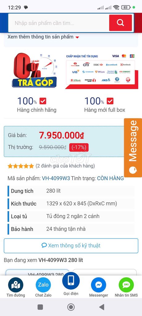 Tủ đông Sanaky VH-4099W3 280 Lít. Mua bán Tủ lạnh tại Quận Gò Vấp Tp Hồ Chí Minh được đăng bởi Tuan hình 1