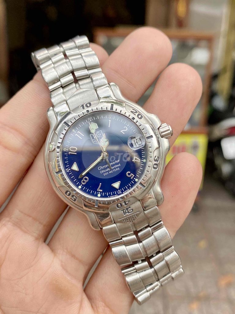 Tag hêu chronometer  Dia xanh đen zin đẹp  Size 35