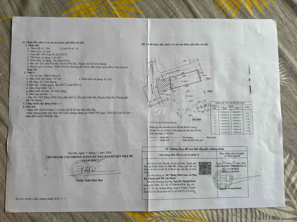 Продажа нового дома на 2 фасада в переулке TT Nha Be
