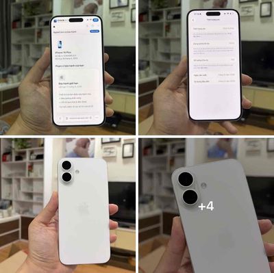 iPhone 16 Plus 256G Trắng KENG BH APPLE 8/2026