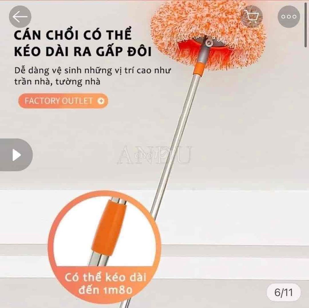 chổi quét bụi trần nhà cam