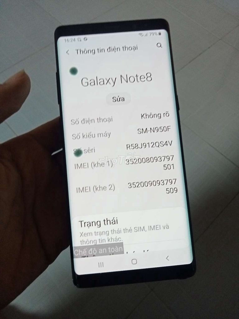 Note 8 bản 2 sim Exynos 8895 giá xác bỏ màn