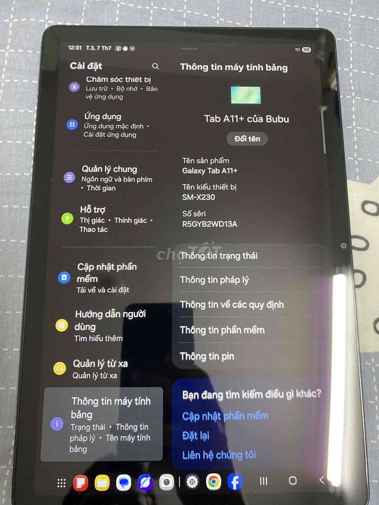 Samsung Galaxy Tab A11+ 8GB/256GB Xám. Mua bán Máy tính bảng tại Quận 8 Tp Hồ Chí Minh được đăng bởi Minh Minh  hình 1