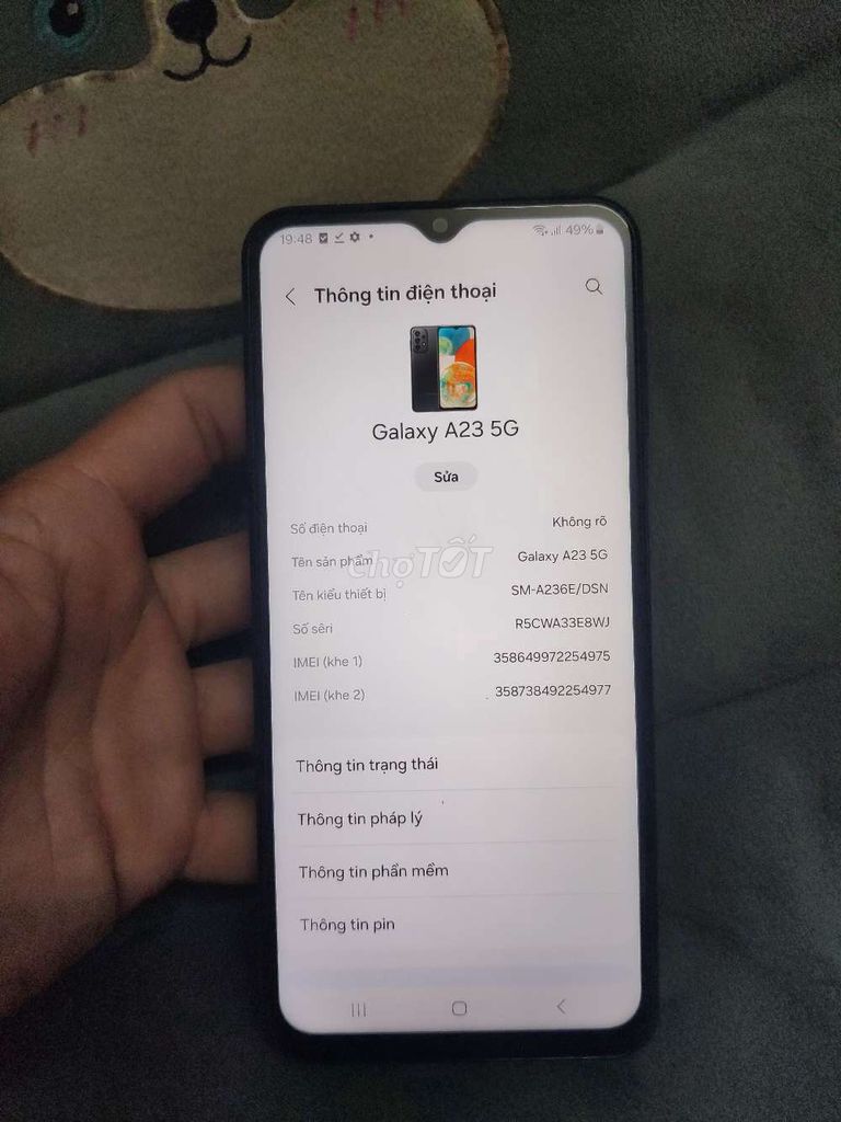 Samsung Galaxy A23 5G Đen Đã sử dụng. Mua bán Điện thoại tại Quận Hoàng Mai Hà Nội được đăng bởi Nguyễn Xuân Đại hình 1
